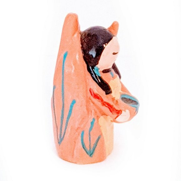 Native Tones by Maack Co Hand Painted Native American Woman Miniature Pottery Fi - Picture 4 of 5